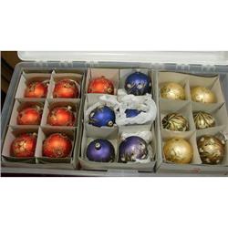 Lot of 37 glass ornaments 4" gold trimm