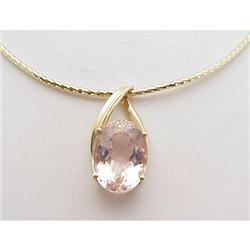 Kunzite pendant on wire necklace