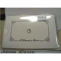1.01Ct Princess Cut Diamond G SI1 EGL