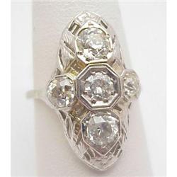 Antique diamond filigree ring