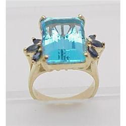Blue Topaz and Sapphire ring