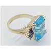 Image 2 : Blue Topaz and Sapphire ring