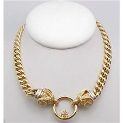 Gold Ram's head necklace