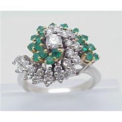 Emerald & Diamond cluster ring