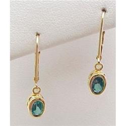 Bezel set blue topaz earrings