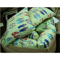 Box lot pillows green w/flip flop desig