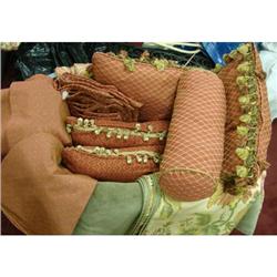 Box lot tablecloths, pillows, etc.