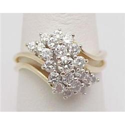 Waterfall Diamond Cluster Ring