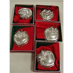 5 sterling Reed & Barton Ornaments