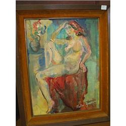 Reba Zarou nude oil on canvas