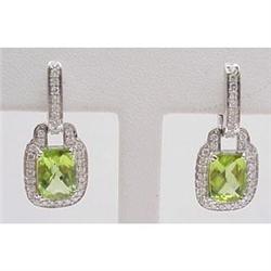 Peridot & Diamond Earrings