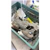 Image 4 : Crate of aquarium supplies and box of cleaning supplies