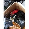 Image 2 : BOX OF SPORTS GEAR, SOFT BALLS, BASEBALL GLOVES, VARIOUS HELMETS