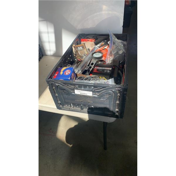 Crate of car and motorcycle items