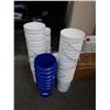 Image 2 : Lot of new plastic food grade buckets and lids with plastic containers