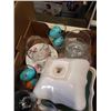 Image 3 : Three boxes of stoneware, stemware and collectibles