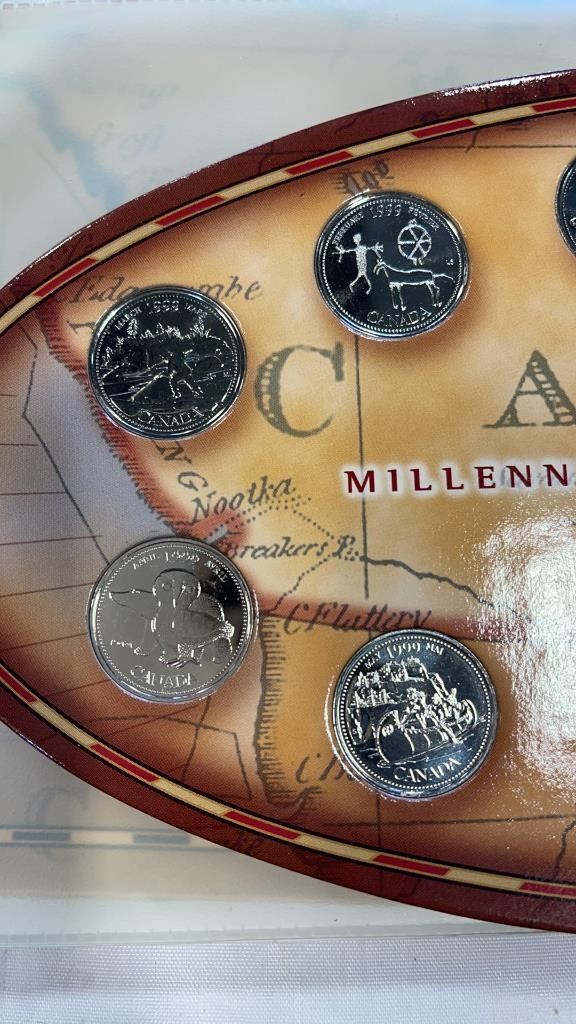 2 CANADIAN MILLENNIUM COIN SET 1999 AND 2000 ROYAL CANADIAN MINT 2 CANADIAN MILLENNIUM COIN SET 1999 AND 2000 ROYAL CANADIAN MINT