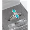 Image 2 : STERLING SILVER RHODIUM PLATED, CREATED OPAL AND CZ RING W/ APPRAISAL $590