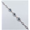 Image 2 : STERLING SILVER BRACELET W/ BLUE TOPAZ AND CZ W/ APPRAISAL $1270