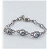 Image 3 : STERLING SILVER BRACELET W/ BLUE TOPAZ AND CZ W/ APPRAISAL $1270