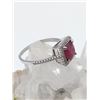 Image 2 : STERLING SILVER RING W/ RUBY GEMSTONE AND CZ W/ APPRAISAL $1120