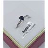 Image 1 : STERLING SILVER SAPPHIRE AND CZ RING W/ APPRAISAL $525
