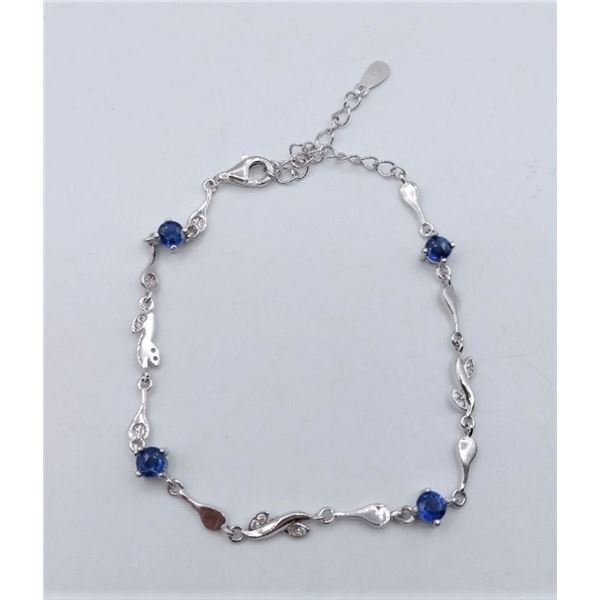 STERLING SILVER BRACELET SET W/ KYANITE GEMSTONES W/ APPRAISAL $880