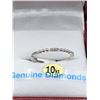 Image 1 : 10KT WHITE GOLD DIAMOND RING, 9 DIAMONDS .6CTS W/ APPRAISAL $1315