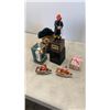Image 1 : Vintage mini books, fireman decanter, painted egg, mini boats and bear