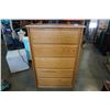 Image 1 : OAK 5 DRAWER CHEST OF DRAWERS 33 INCHES WIDE, 17.5 DEEP, 49 TALL