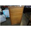 Image 2 : OAK 5 DRAWER CHEST OF DRAWERS 33 INCHES WIDE, 17.5 DEEP, 49 TALL