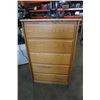 Image 8 : OAK 5 DRAWER CHEST OF DRAWERS 33 INCHES WIDE, 17.5 DEEP, 49 TALL