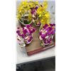 Image 2 : Crystal jug and basket of glass eggs and 4 new artificial orchids