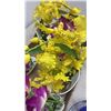 Image 4 : Crystal jug and basket of glass eggs and 4 new artificial orchids
