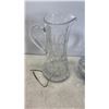 Image 6 : Crystal jug and basket of glass eggs and 4 new artificial orchids