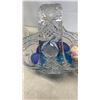 Image 7 : Crystal jug and basket of glass eggs and 4 new artificial orchids