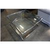 Image 3 : MODERN SQUARE GLASSTOP COFFEE TABLE 34 X 34 INCHES X 16.5 TALL