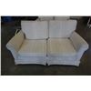 Image 1 : WHITE LOVESEAT - 56 inches wide, 3 foot deep
