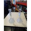 Image 1 : PAIR OF MATCHING PINWHEEL CRYSTAL  HEAVY DECANTERS