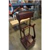 Image 3 : Solid wood vintage valet stand - 50 inches tall, 18 wide, 16 deep