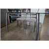 Image 4 : METAL GLASSTOP DINING TABLE WITH 4 CHAIRS - 5 X 3 FOOT X 19.5 INCHES TALL