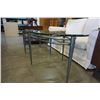 Image 8 : 2 MODERN GLASSTOP ENDTABLES - APPROX 28 X 30 INCH TOPS, 18 AND 21 INCHES TALL