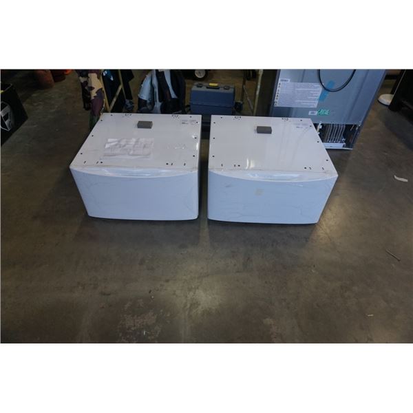 PAIR OF WHITE ELECTROLUX LAUNDRY PEDESTALS