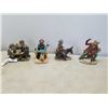 Image 1 : 4 VINTAGE HAND PAINTED FIGURES - one repaired