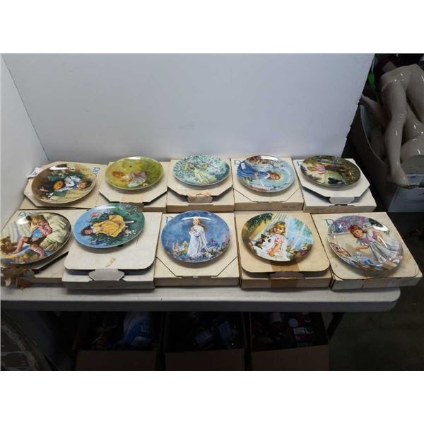 10 BRADFORD EXCHANGE COLLECTOR PLATES - 6 TREASURED SONGS OF CHILDHOOD AND 4 MOTHER GOOSE