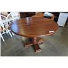 Image 1 : ROUND WOOD PEDESTAL DINING TABLE - 46 INCH DIAMETER, 31 TALL