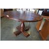 Image 5 : ROUND WOOD PEDESTAL DINING TABLE - 46 INCH DIAMETER, 31 TALL