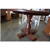 Image 6 : ROUND WOOD PEDESTAL DINING TABLE - 46 INCH DIAMETER, 31 TALL