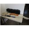 Image 1 : 2 wildcat recurve 20lb pull bows with 5 target arrows, arm sleeve and hardcase