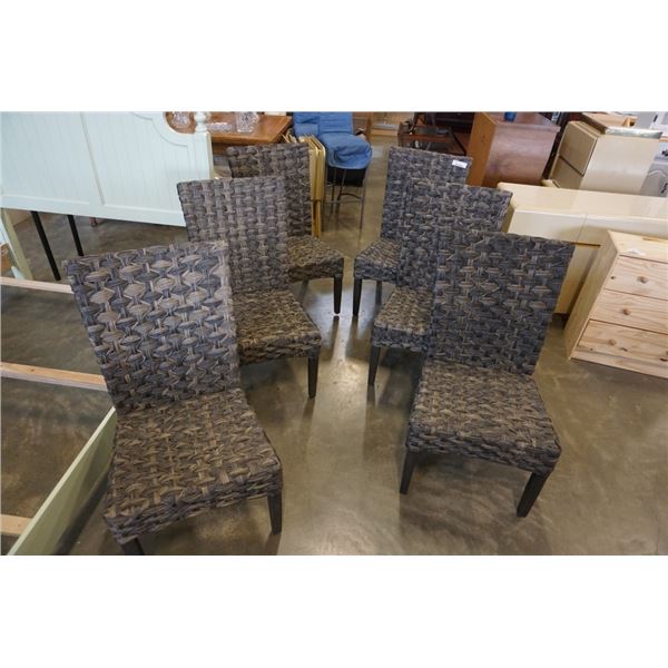 6 aluminum rattan patio chairs